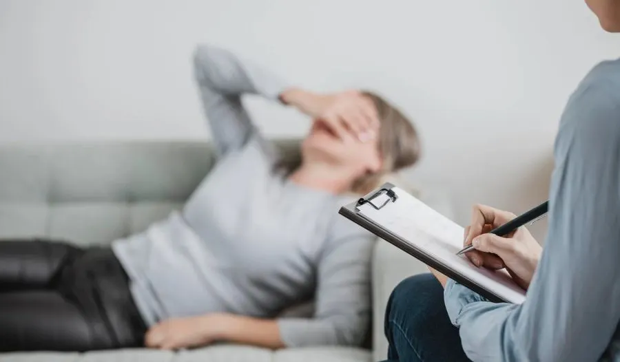 Mental health consultation at psychiatrist clinic for anxiety therapy session