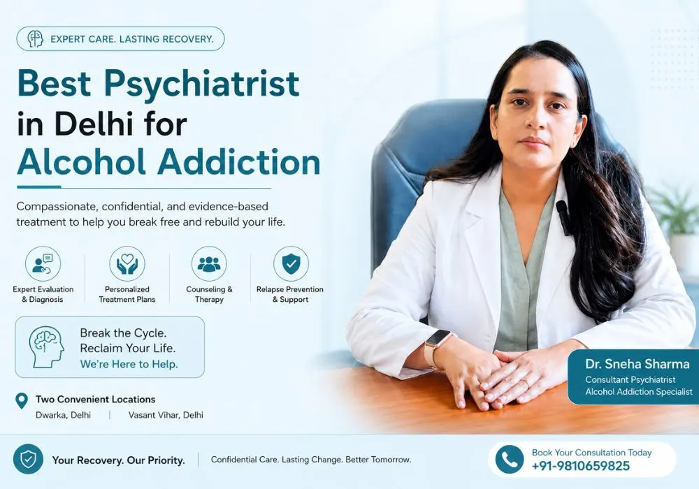 Dr Sneha Sharma - Best Psychiatrist in Delhi for Alcohol Addiction